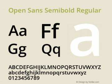 Open Sans Semibold Regular Version 1.10图片样张