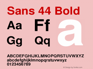 Sans 44 Bold Version $Revision: 2261 $ Font Sample