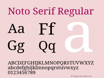 Noto Serif Regular Version 1.05 Font Sample
