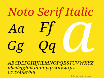 Noto Serif Italic Version 1.06图片样张