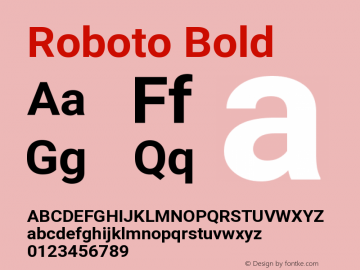 Roboto Bold Version 2.1289 Font Sample