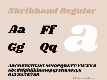 Shrikhand Regular Version 1.000;PS 1.000;hotconv 1.0.88;makeotf.lib2.5.647800 Font Sample