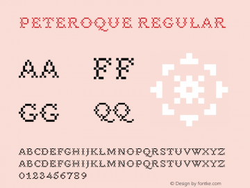 Peteroque Regular Version 1.0 Font Sample