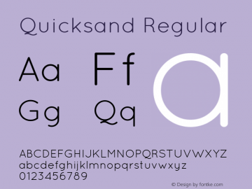 Quicksand Regular 1.002 Font Sample