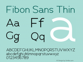 Fibon Sans Thin Version 1.0 Font Sample