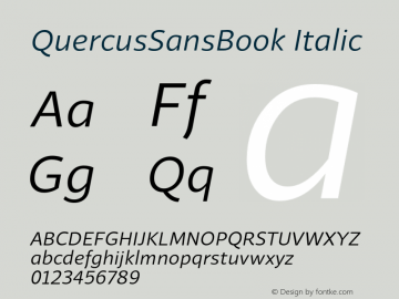 QuercusSansBook Italic Version 1.000;com.myfonts.easy.storm.quercus-sans.book-italic.wfkit2.version.4muX图片样张