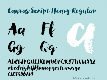 Canvas Script Heavy Regular Version 1.000 Font Sample