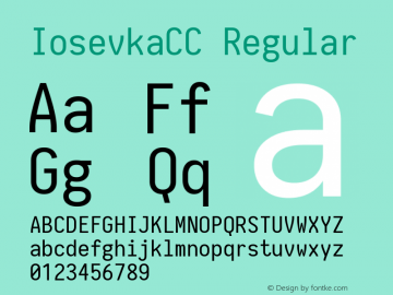 IosevkaCC Regular 1.8.1; ttfautohint (v1.5) Font Sample