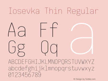 Iosevka Thin Regular 1.8.1; ttfautohint (v1.5)图片样张