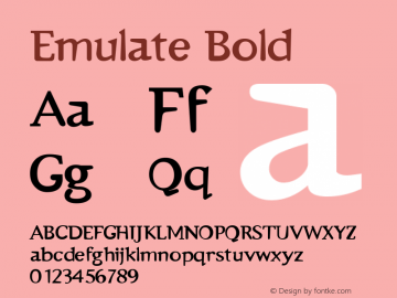 Emulate Bold Macromedia Fontographer 4.1 5/11/98 Font Sample