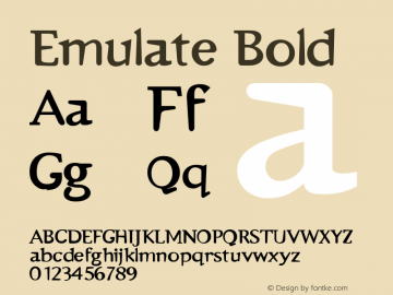 Emulate Bold Version 001.000 Font Sample