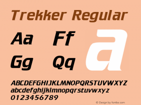 Trekker Regular Publisher's Paradise -- Media Graphics International Inc. Font Sample