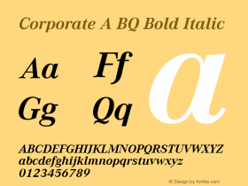Corporate A BQ Bold Italic Version 001.000图片样张