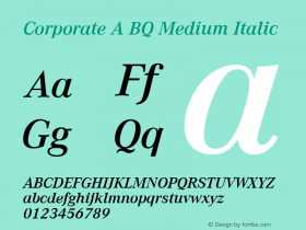 Corporate A BQ Medium Italic Version 001.000图片样张