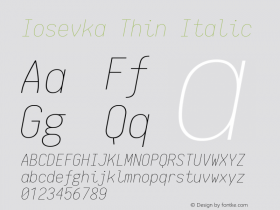 Iosevka Thin Italic 1.8.2; ttfautohint (v1.5)图片样张