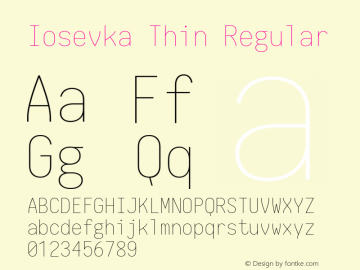 Iosevka Thin Regular 1.8.2; ttfautohint (v1.5) Font Sample