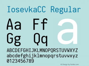 IosevkaCC Regular 1.8.2; ttfautohint (v1.5) Font Sample