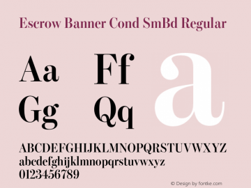 Escrow Banner Cond SmBd Regular Version 1.0图片样张