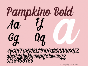 Pampkino Bold Version 1.000 Font Sample
