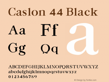 Caslon 44 Black Version 001.000 Font Sample