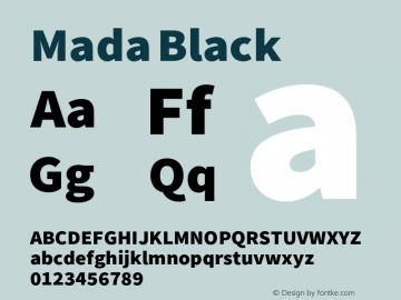 Mada Black Version 0.3 Font Sample
