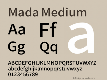 Mada Medium Version 0.3 Font Sample