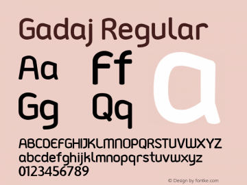 Gadaj Regular Unknown Font Sample