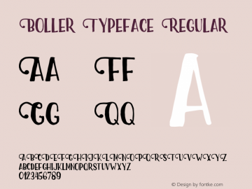 Boller Typeface Regular Version 1.000 Font Sample
