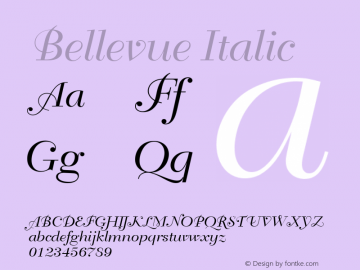 Bellevue Italic Version 001.001图片样张