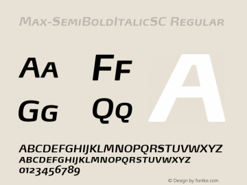 Max-SemiBoldItalicSC Regular 4.460图片样张