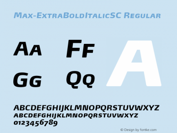 Max-ExtraBoldItalicSC Regular 4.460 Font Sample