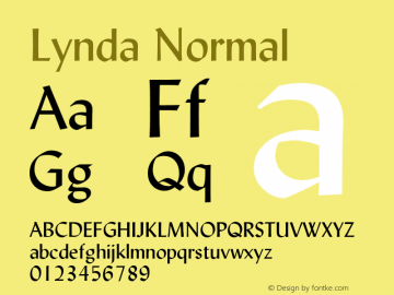 Lynda Normal 1.0 Wed Jul 28 12:56:31 1993 Font Sample