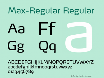 Max-Regular Regular 4.460 Font Sample