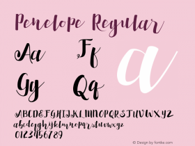 Penelope Regular Version 1.000 Font Sample