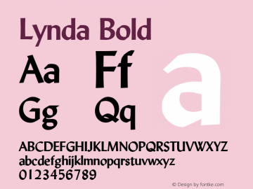 Lynda Bold 1.0 Wed Jul 28 13:02:28 1993 Font Sample
