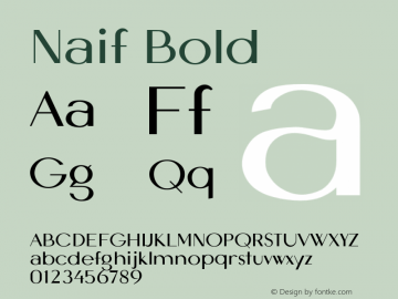 Naif Bold Version 1.000 2016 initial release图片样张
