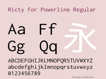 Ricty for Powerline Regular Version 3.2.4 Font Sample