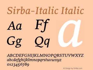 Sirba-Italic Italic Version 1.000;com.myfonts.easy.type-together.sirba.italic.wfkit2.version.3sSK Font Sample