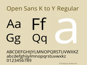 Open Sans Y to K Regular Version 1.10 Font Sample