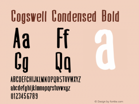 Cogswell Condensed Bold Version 1.00 March 13, 2016, initial release图片样张