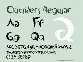 Outsiders Regular Unknown Font Sample