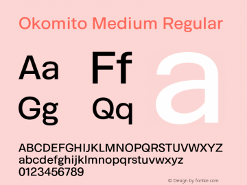 Okomito Medium Regular Version 1.0 Font Sample