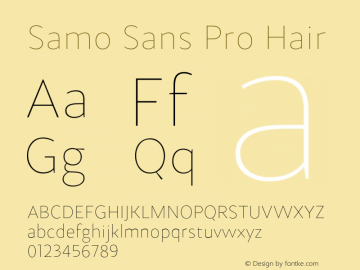 Samo Sans Pro Hair Version 1.000 2010 initial release;com.myfonts.carnoky.samo-sans-pro.hair.wfkit2.3RZf Font Sample