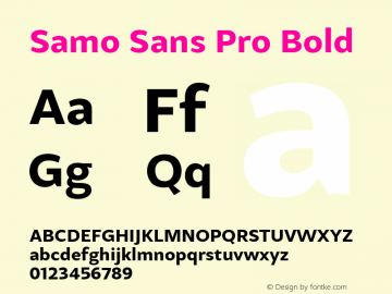 Samo Sans Pro Bold Version 1.000 2010 initial release;com.myfonts.carnoky.samo-sans-pro.bold.wfkit2.3RZb Font Sample