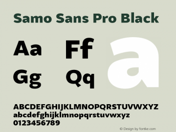 Samo Sans Pro Black Version 1.000 2010 initial release;com.myfonts.carnoky.samo-sans-pro.black.wfkit2.3RZ9 Font Sample