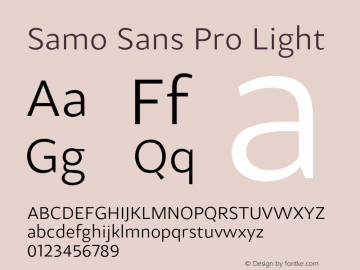 Samo Sans Pro Light Version 1.000 2010 initial release;com.myfonts.carnoky.samo-sans-pro.light.wfkit2.3RZi Font Sample