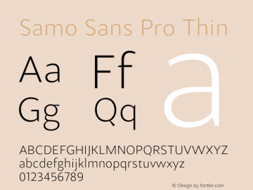 Samo Sans Pro Thin Version 1.000 2012 initial release;com.myfonts.carnoky.samo-sans-pro.thin.wfkit2.3RZ5 Font Sample