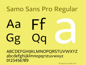 Samo Sans Pro Regular Version 1.000 2012 initial release;com.myfonts.carnoky.samo-sans-pro.regular.wfkit2.3RZ6 Font Sample