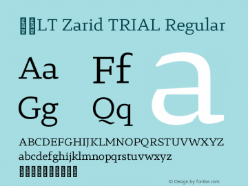 29LT Zarid TRIAL Regular Version 1.000;PS 001.000;hotconv 1.0.88;makeotf.lib2.5.64775图片样张