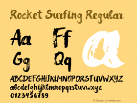 Rocket Surfing Regular Version 1.00 March 15, 2016, initial release Font Sample